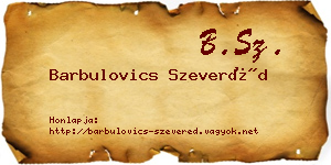 Barbulovics Szeveréd névjegykártya